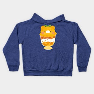 Orange Bear Ice Cream Parfait Kids Hoodie